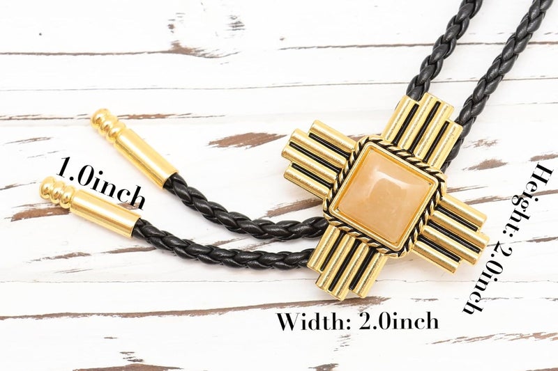 Wentur Stone Bolo Ties for Men Western - Vintage Cowboy Bolo Tie for Women Western Costume Accessories - Image 3